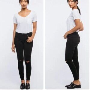 Able Black Distressed The Skinny Jeans Size 28
